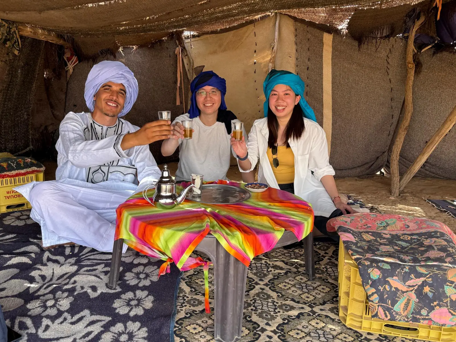 SaharaVia team visiting a nomad family