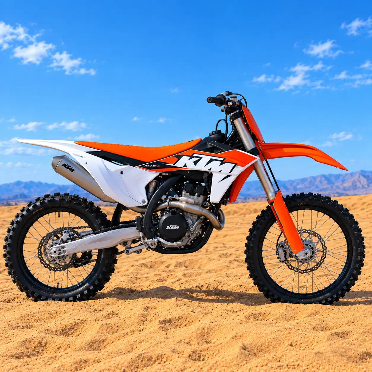KTM 450 EXC on a Sahara motorcycle tour among the dunes
